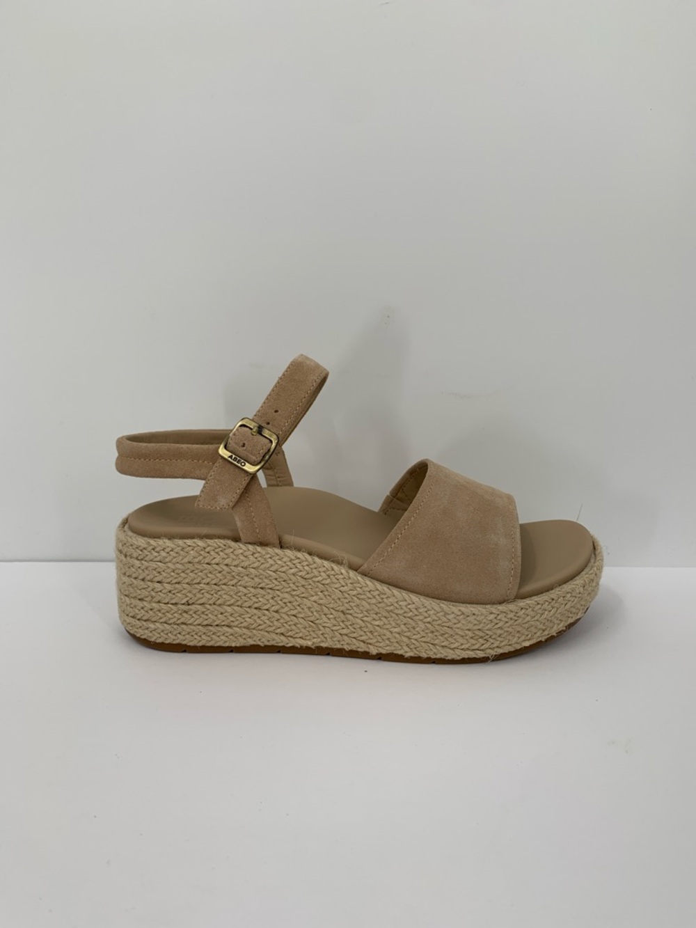 Abeo Tan Suede Espadrille Platform Wedge Sandals